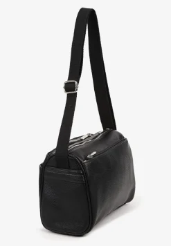 Czarna Torebka Typu Listonoszka z Czterema Komorami Davirienne