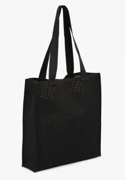 Czarna Torebka Typu Shopper Zdobiona Tłoczeniami Salicella