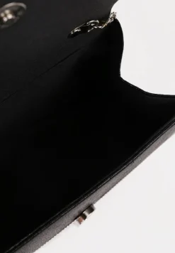 Czarna Wieczorowa Torebka Zdobiona Cyrkoniami z Zapięciem na Magnes Timalis