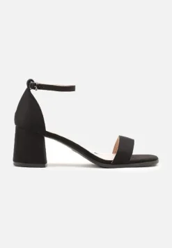 Czarne Basicowe Sandały Vices na Słupku Soretta