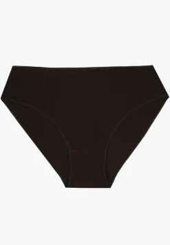 Czarne Bawełniane Majtki Figi Wykończone Ozdobną Nitką Besivia