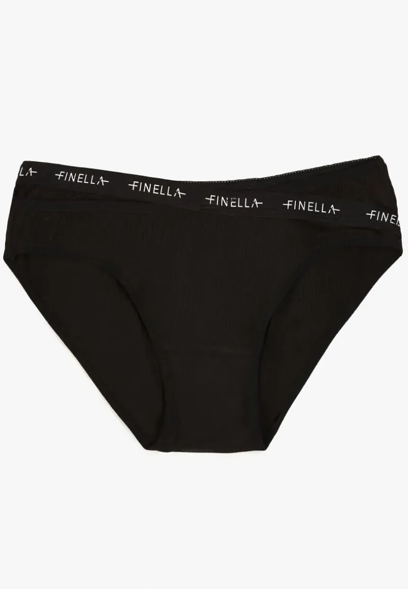Czarne Bawełniane Majtki Figi z Napisami Zeiala