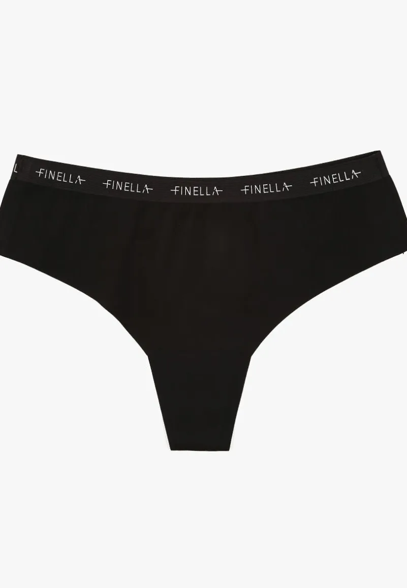 Czarne Bezszwowe Majtki z Napisami Davoria