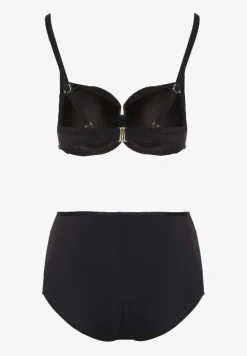 Czarne Bikini Biustonosz Zdobiony Aplikacją i Majtki Typu Figi Iffirelle