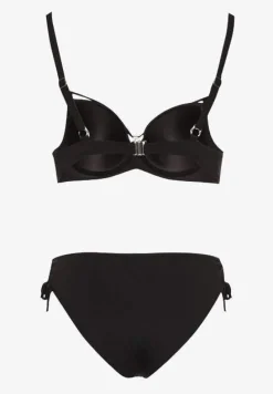Czarne Bikini Majtki Figi z Regulacją i Biustonosz z Ozdobą Natrissa