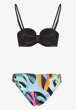 Czarne Bikini Marszczony Biustonosz i Majtki Typu Figi Salenthia