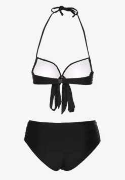 Czarne Bikini Wiązany Biustonosz i Majtki Typu Figi Fevarelia