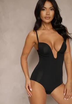Czarne Body Modelujące na Ramiączkach z Regulacją i Usztywnionymi Miseczkami Noravelle