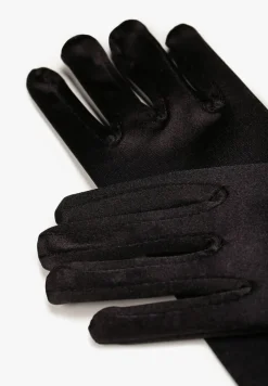 Czarne Długie Rękawiczki Welurowe Neginah
