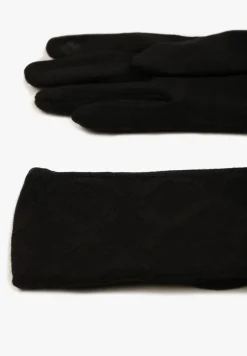 Czarne Dzianinowe Casualowe Rękawiczki z Bawełną Zinnithoa