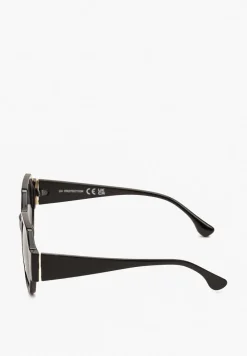 Czarne Geometryczne Okulary Przeciwsłoneczne z Filtrem UV Ranea