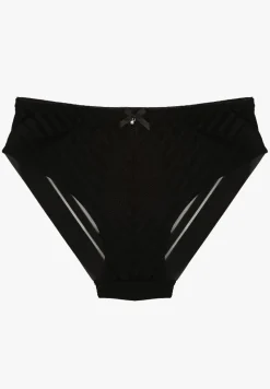 Czarne Majtki Typu Figi Ozdobione Paskami Ranmis