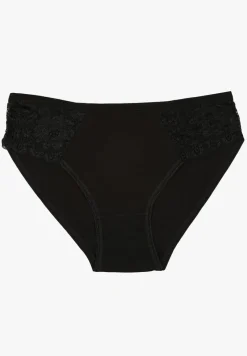 Czarne Majtki z Bawełny Figi Ozdobione Koronką Talirinae