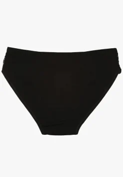 Czarne Majtki z Bawełny Figi Ozdobione Koronką Talirinae