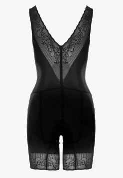Czarne Modelujące Body z Koronkowymi Wstawkami Tisella
