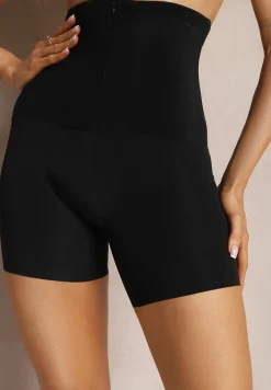 Czarne Modelujące Majtki Gorsetowe z Wysokim Stanem Emineria