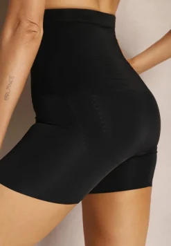 Czarne Modelujące Majtki Gorsetowe z Wysokim Stanem Emineria