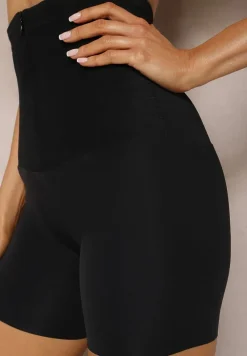 Czarne Modelujące Majtki Gorsetowe z Wysokim Stanem Emineria