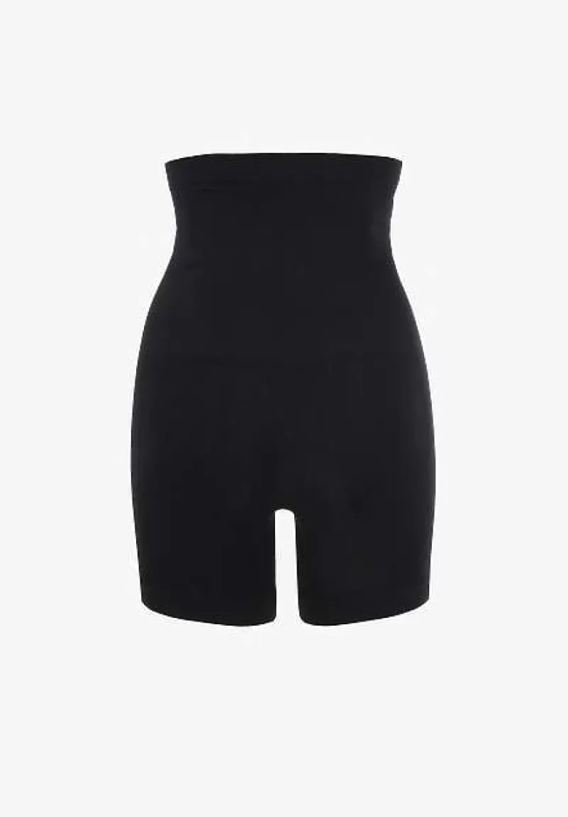 Czarne Modelujące Majtki z Gorsetowym Zapięciem na Haftki Hefial