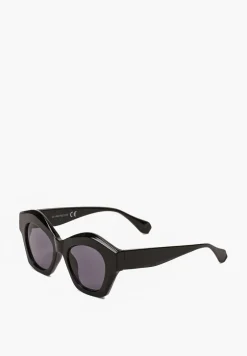 Czarne Nowoczesne Okulary Przeciwsłoneczne Zaokrąglone Enicle