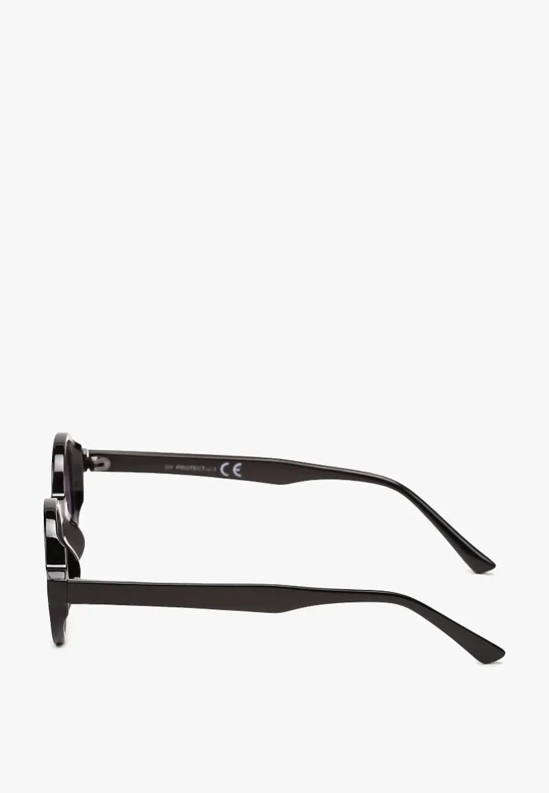 Czarne Okrągłe Okulary Przeciwsłoneczne Tinamaris