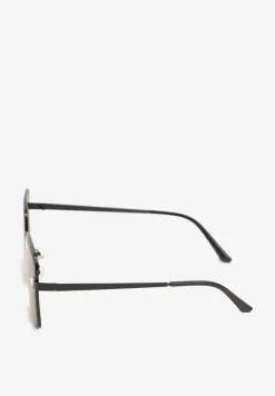 Czarne Okulary Przeciwsłoneczne z Filtrem UV z Kwadratową Oprawką Taliretia