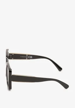 Czarne Okulary Przeciwsłoneczne z Filtrem UV I Kwadratowymi Szkłami Kormio