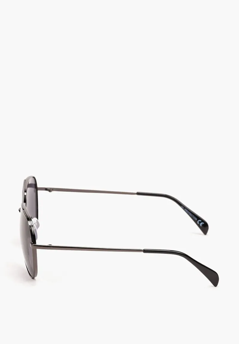 Czarne Okulary Przeciwsłoneczne z Cienkimi Oprawkami i Filtrem UV Tinalase