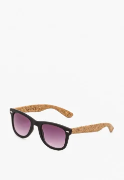 Czarne Okulary Przeciwsłoneczne z Korkowymi Zausznicami Tinashan