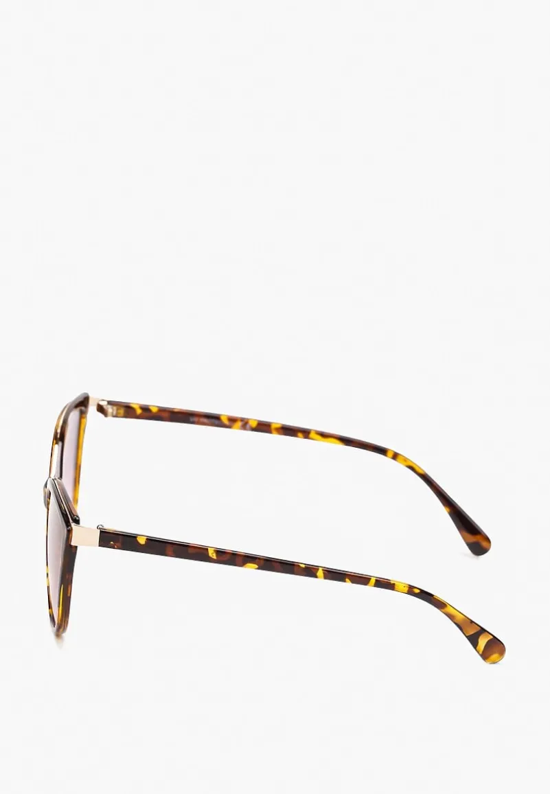 Czarne Okulary Przeciwsłoneczne z Oprawkami Kocie Oczy Jasminna