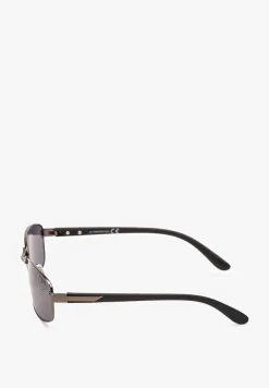 Czarne Okulary Przeciwsłoneczne z Cienkimi Oprawkami Tinithas
