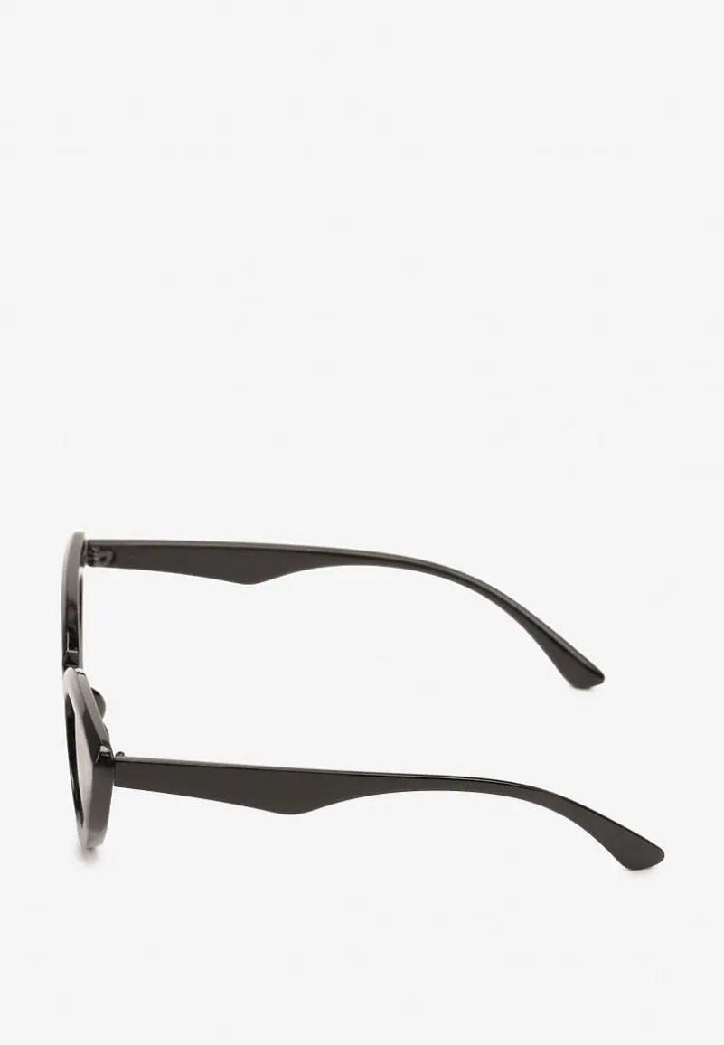 Czarne Okulary Przeciwsłoneczne z Grubymi Nausznikami Vintage Amikesa