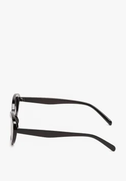 Czarne Okulary Przeciwsłoneczne o Wąskim Zaokrąglonym Kształcie Xandalea