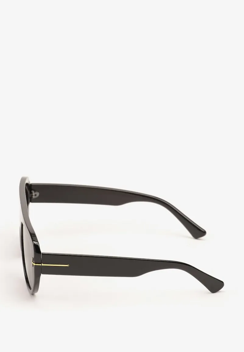 Czarne Okulary Przeciwsłoneczne z Filtrem UV i Grubą Oprawką Frodina