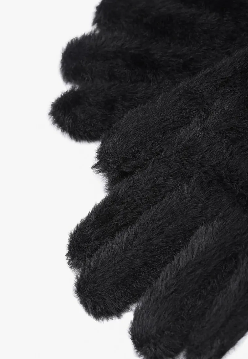 Czarne Pluszowe Rękawiczki Kodili