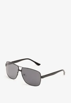 Czarne Przeciwsłoneczne Okulary z Filtrem UV w Stylu Pilotek Grimea