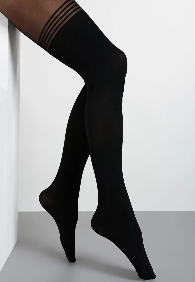 Czarne Rajstopy Przypominające Pończochy 40/100 den Werinia