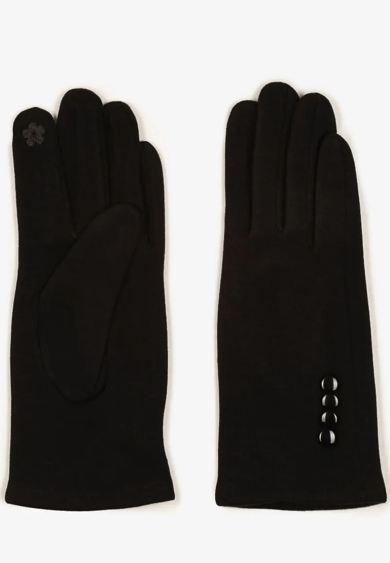 Czarne Rękawiczki Dzianinowe do Ekranów Dotykowych Tamiraeth