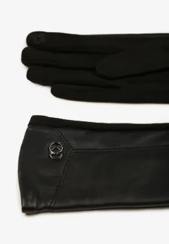 Czarne Rękawiczki z Ekoskóry Zinnarra