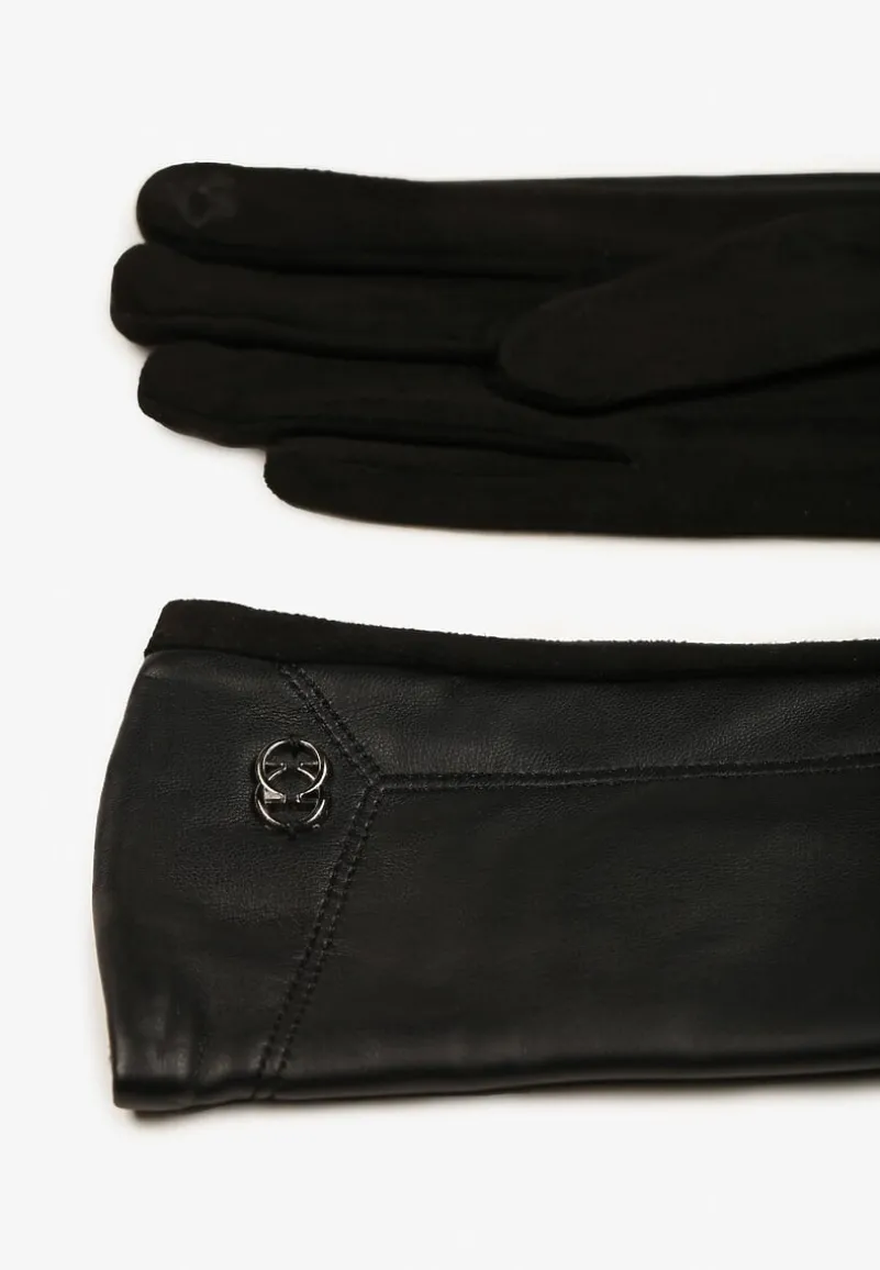 Czarne Rękawiczki z Ekoskóry Zinnarra