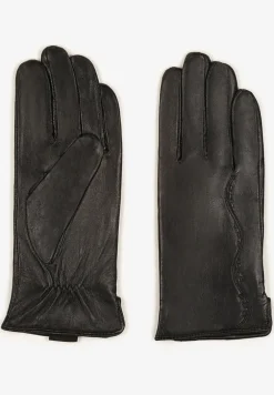 Czarne Rękawiczki z Ozdobnymi Przeszyciami Tamiria