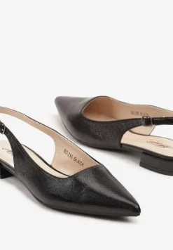 Czarne Sandały Typu Slingback ze Szpiczastym Noskiem Pilliane