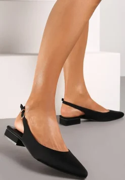 Czarne Sandały Vices bez Pięty Zapinane przy Kostce Elajane