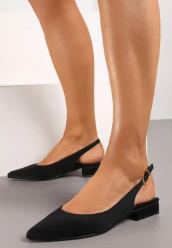 Czarne Sandały Vices bez Pięty Zapinane przy Kostce Elajane