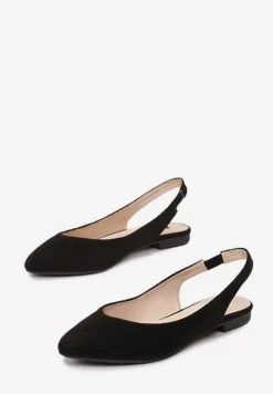 Czarne Sandały z Odkrytą Piętą i Noskiem Typu Migdałek Nemegoria