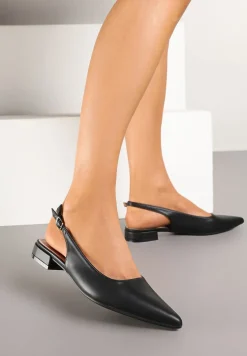 Czarne Sandały ze Szpiczastym Noskiem Zapinane na Sprzączkę Radeoriel