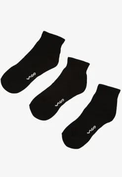 Czarne Skarpety z Bawełny za Kostkę z Napisem Folerina