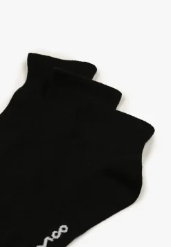 Czarne Skarpety z Bawełny za Kostkę z Napisem Folerina