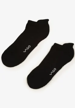 Czarne Skarpety z Bawełny Typu Stopki z Napisem Marianis