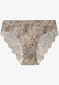 Czarno-Beżowe Majtki Typu Figi o Bezszwowym Wykończeniu Siladeia